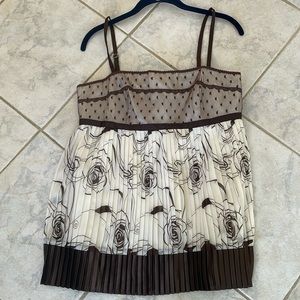 NWOT Inc InternationalConcepts Size8 100%Poly Pleated adjustable Spaghettistraps